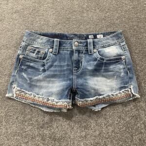 Miss Me Cut Off Shorts Womens 28 Regular Fit Mid Rise Distressed stretch